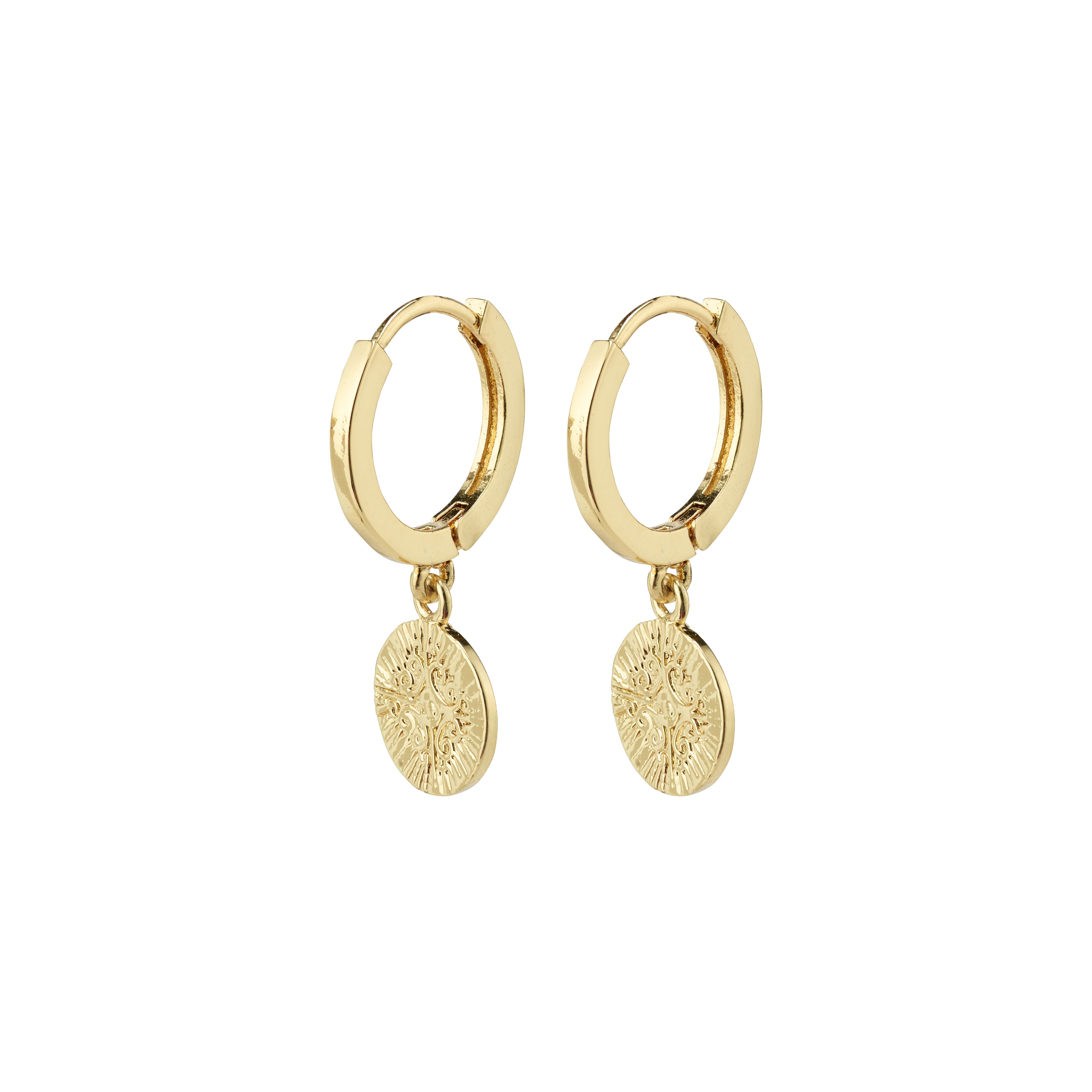 NOMAD coin huggie hoop earrings gold-plated