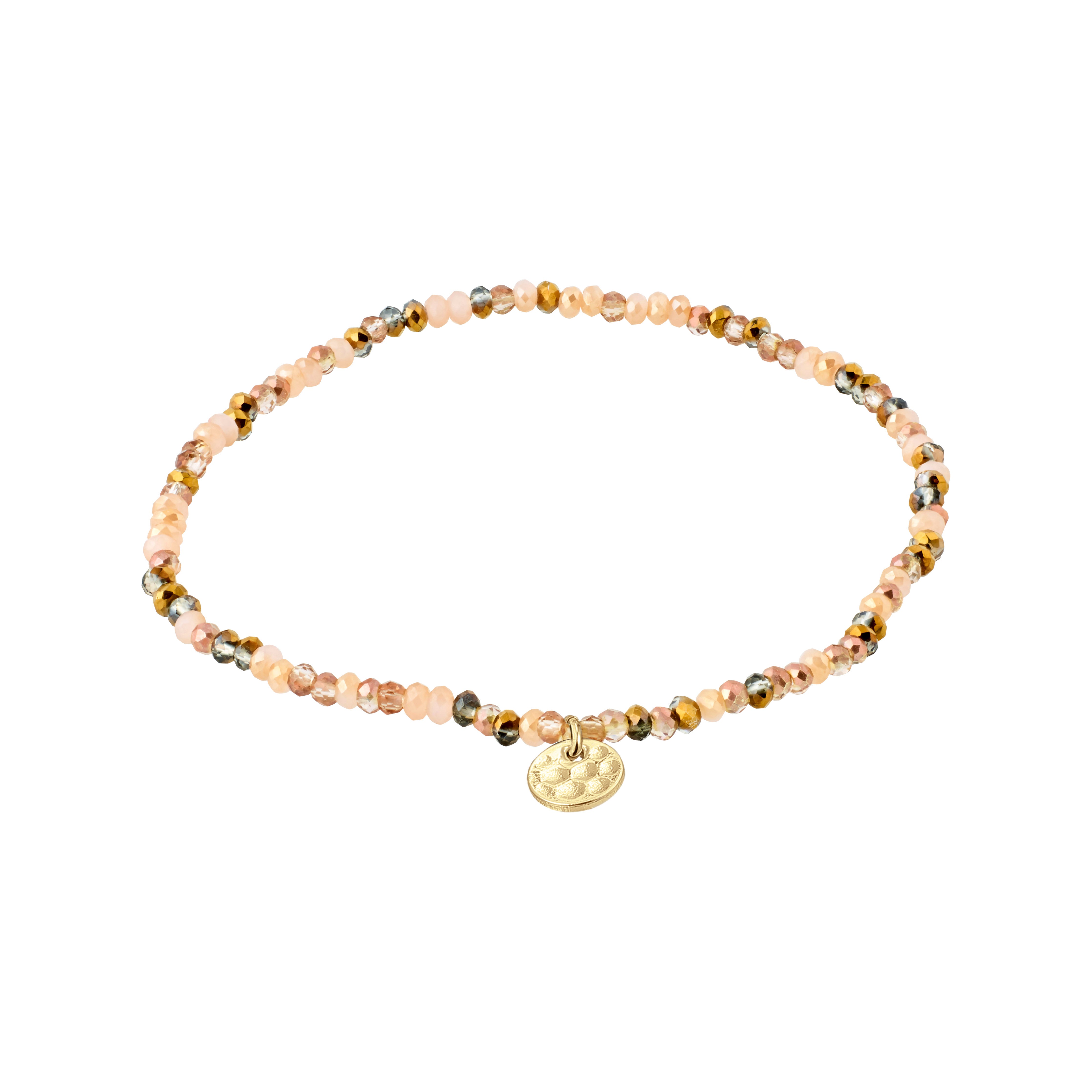 INDIE bracelet brown mix, gold-plated