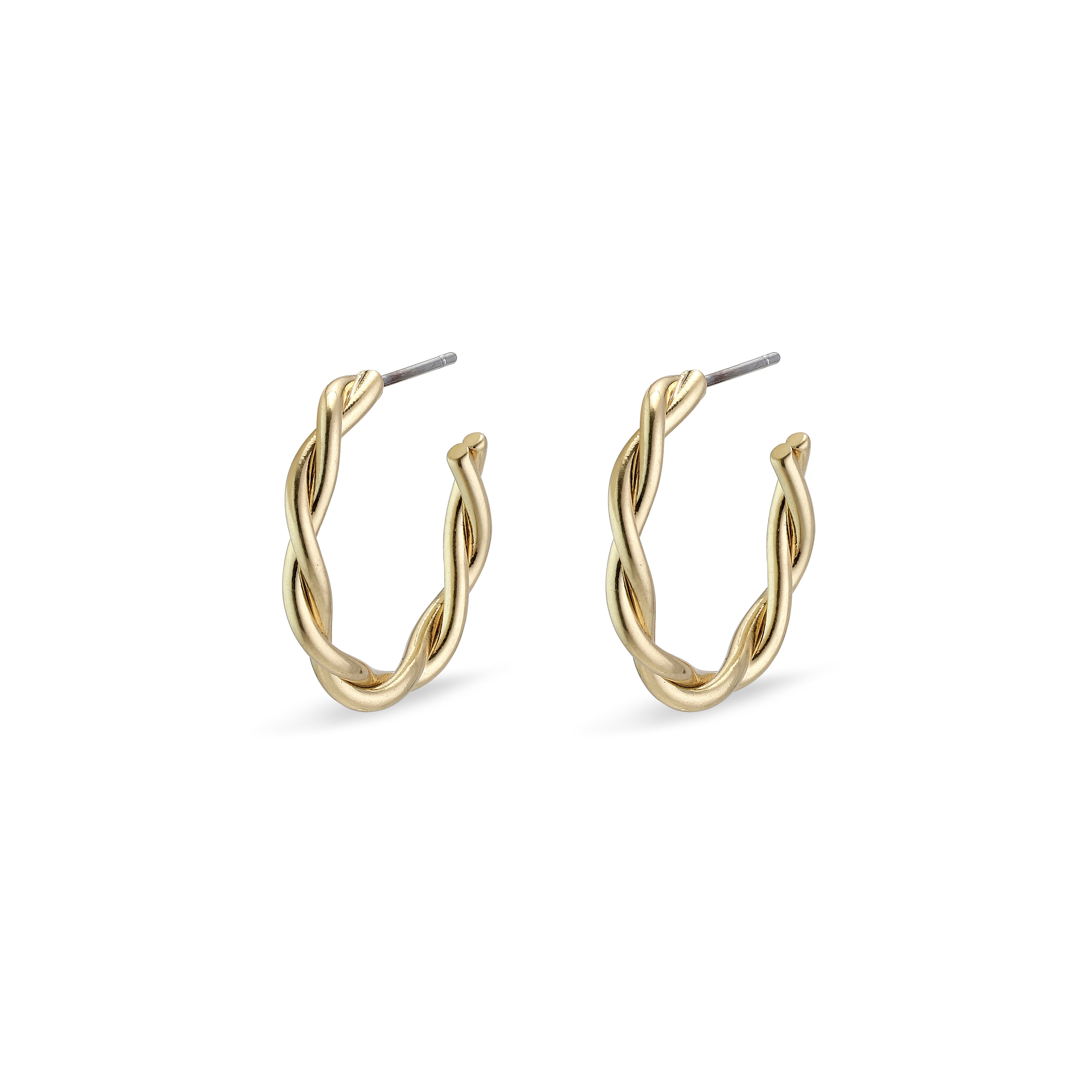 NAJA recycled twisted hoop earrings gold-plated