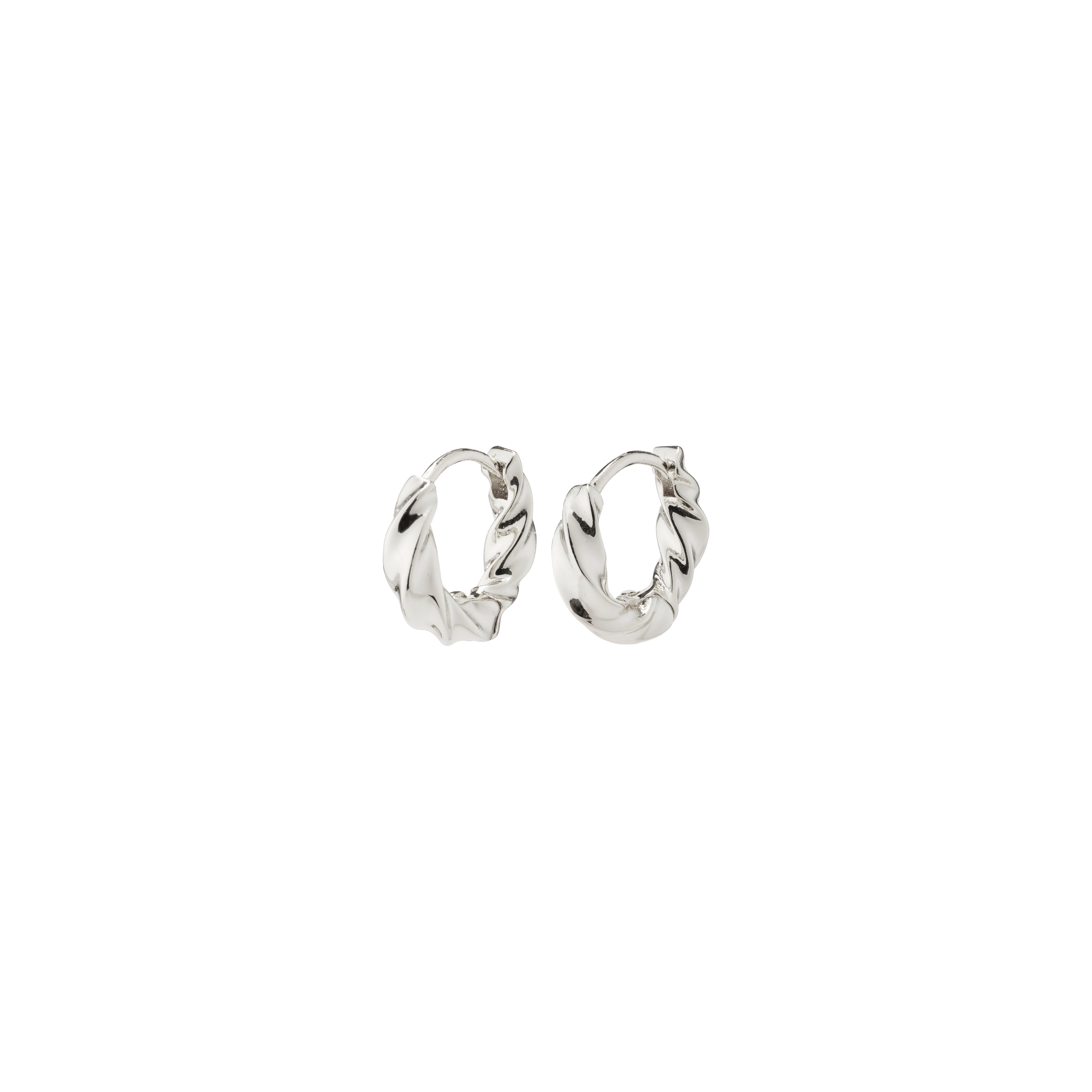 TAFFY recycled small swirl hoop earrings silver-plated