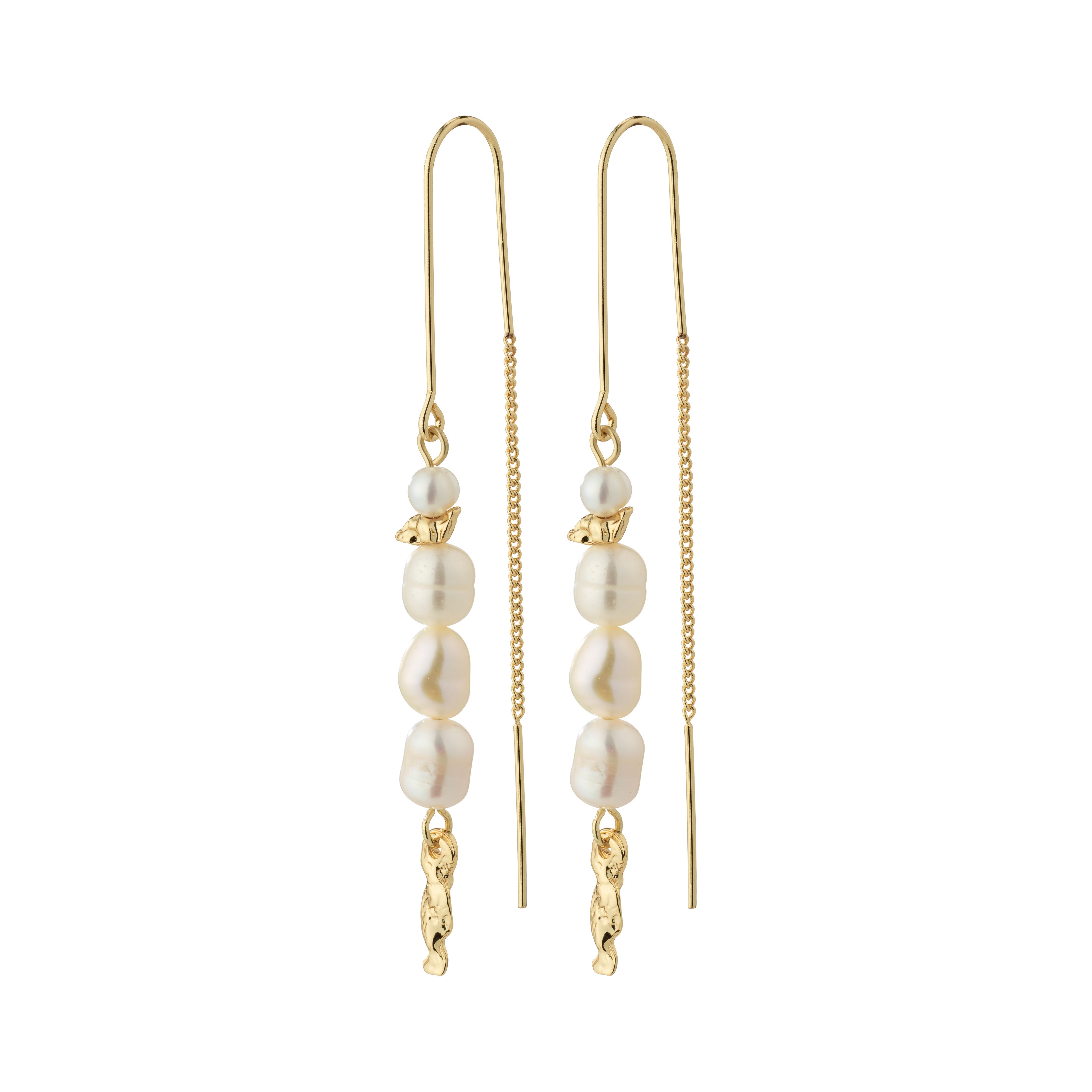 BERTHE pearl chain earrings gold-plated