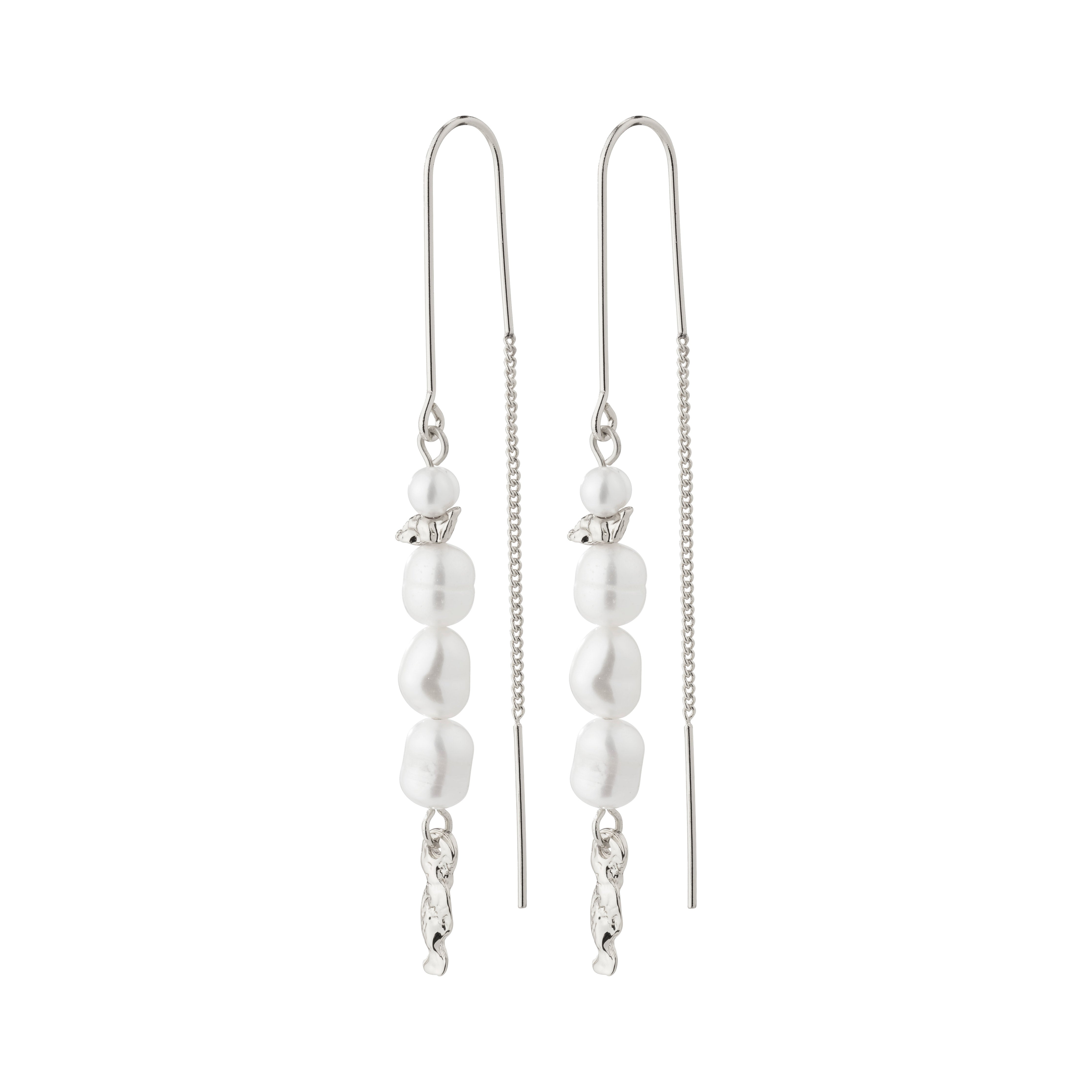 BERTHE pearl chain earrings silver-plated