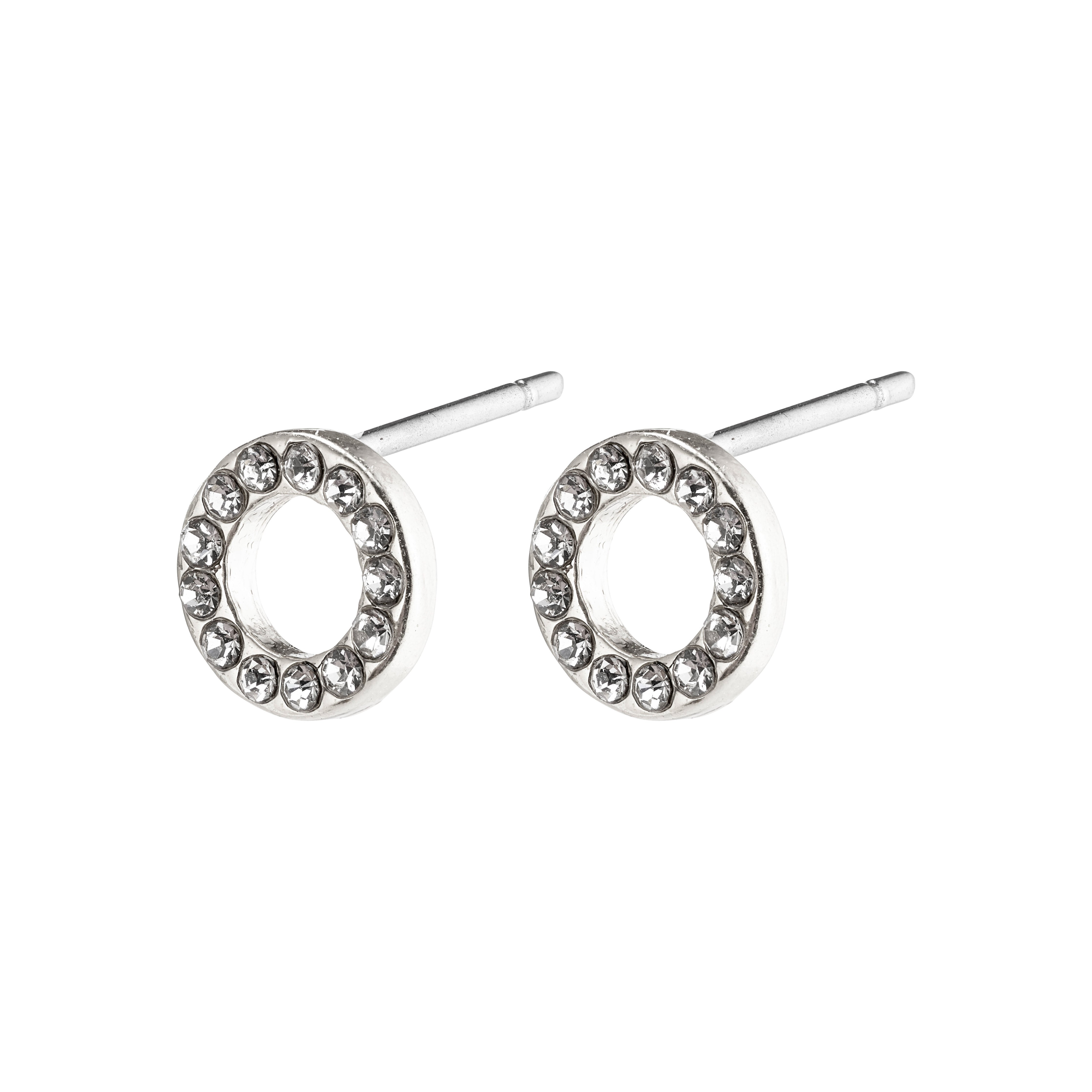 TESSA recycled crystal halo earrings silver-plated