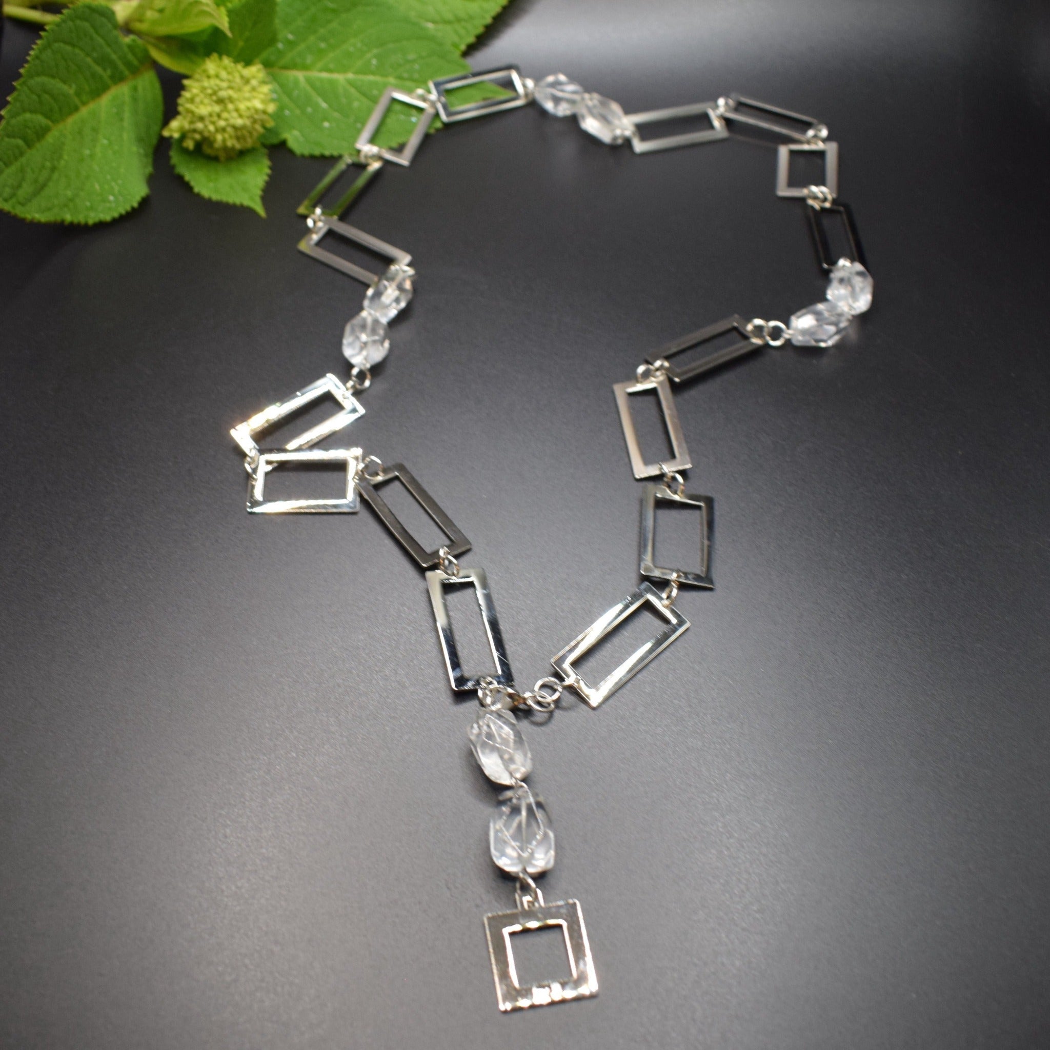 Silver Crystal Halsband