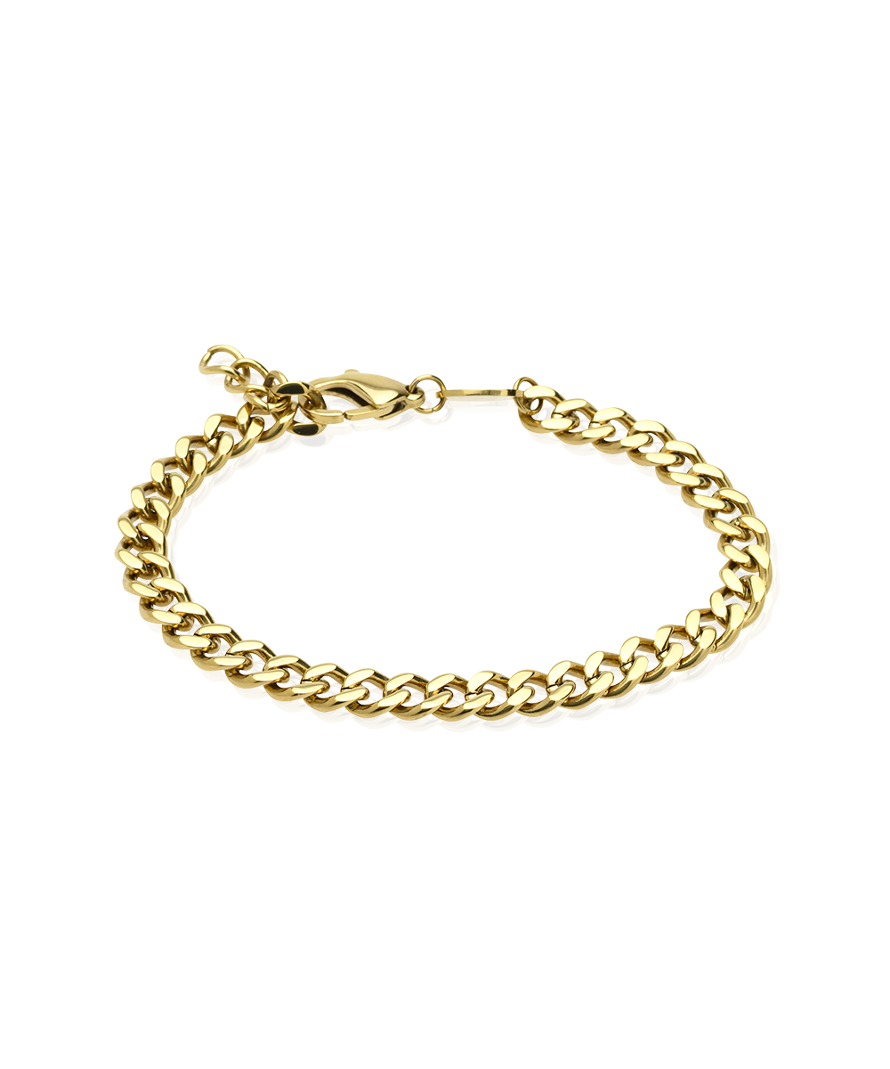 Golden Grand Curb Link Armband