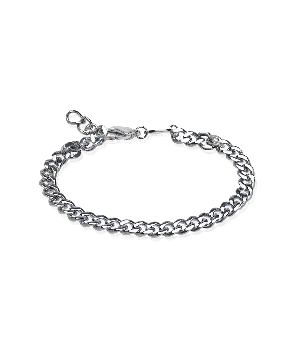 Silver Grand Curb Link Armband