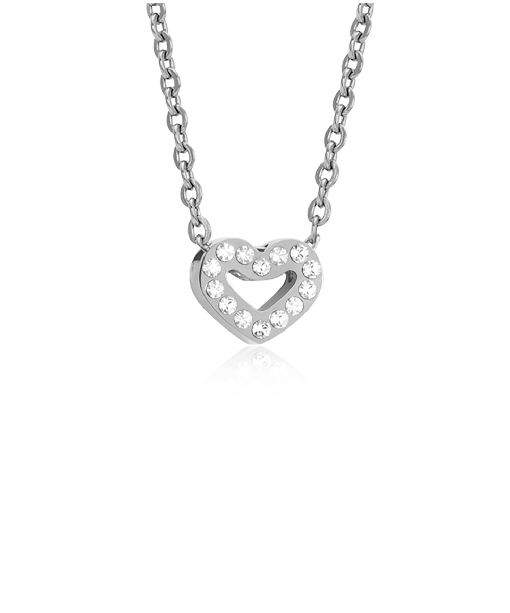 Brilliance Heart Hollow Halsband, Silver/Crystal