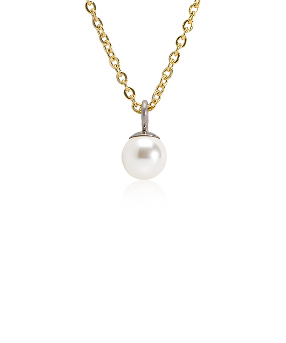 Guldhalsband Pearl, Guld/White
