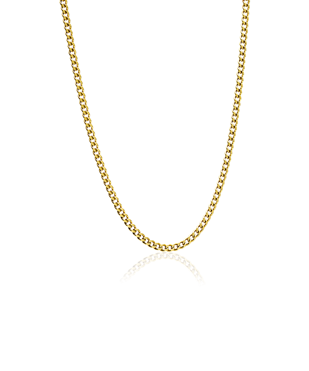 Curb Link Halsband, Golden