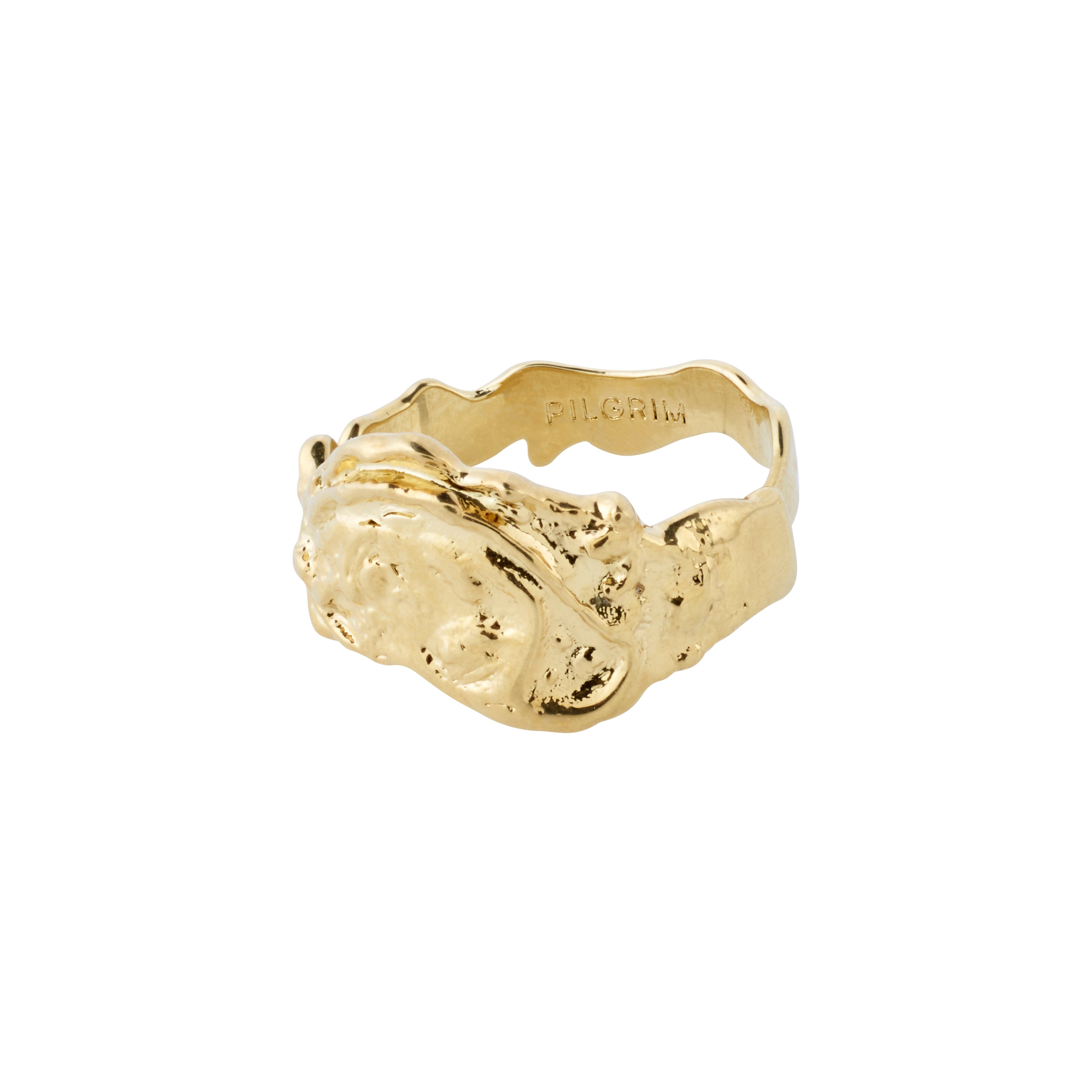 BLOSSOM recycled organic shaped ring gold-plated