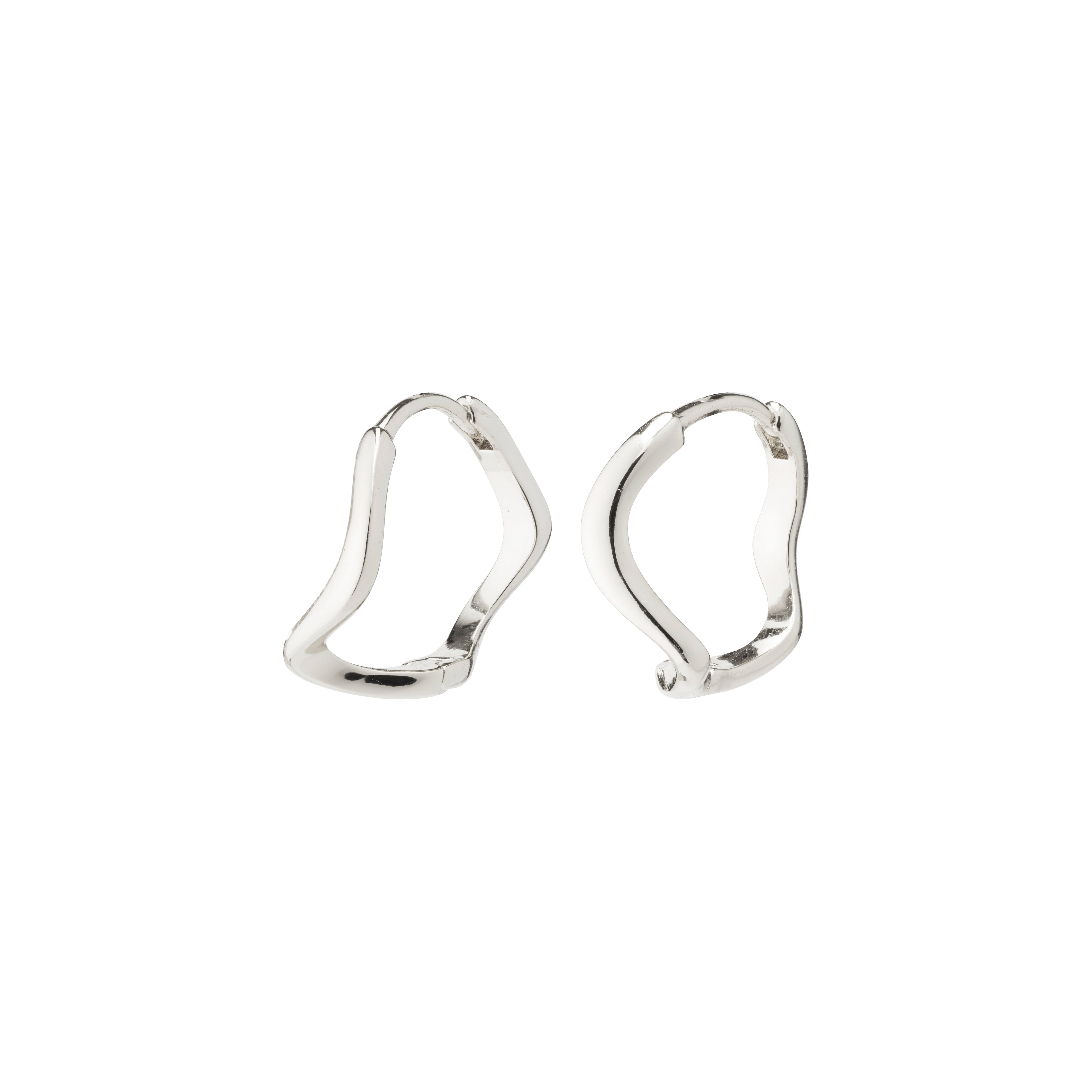 ALBERTE organic shape hoop earrings silver-plated