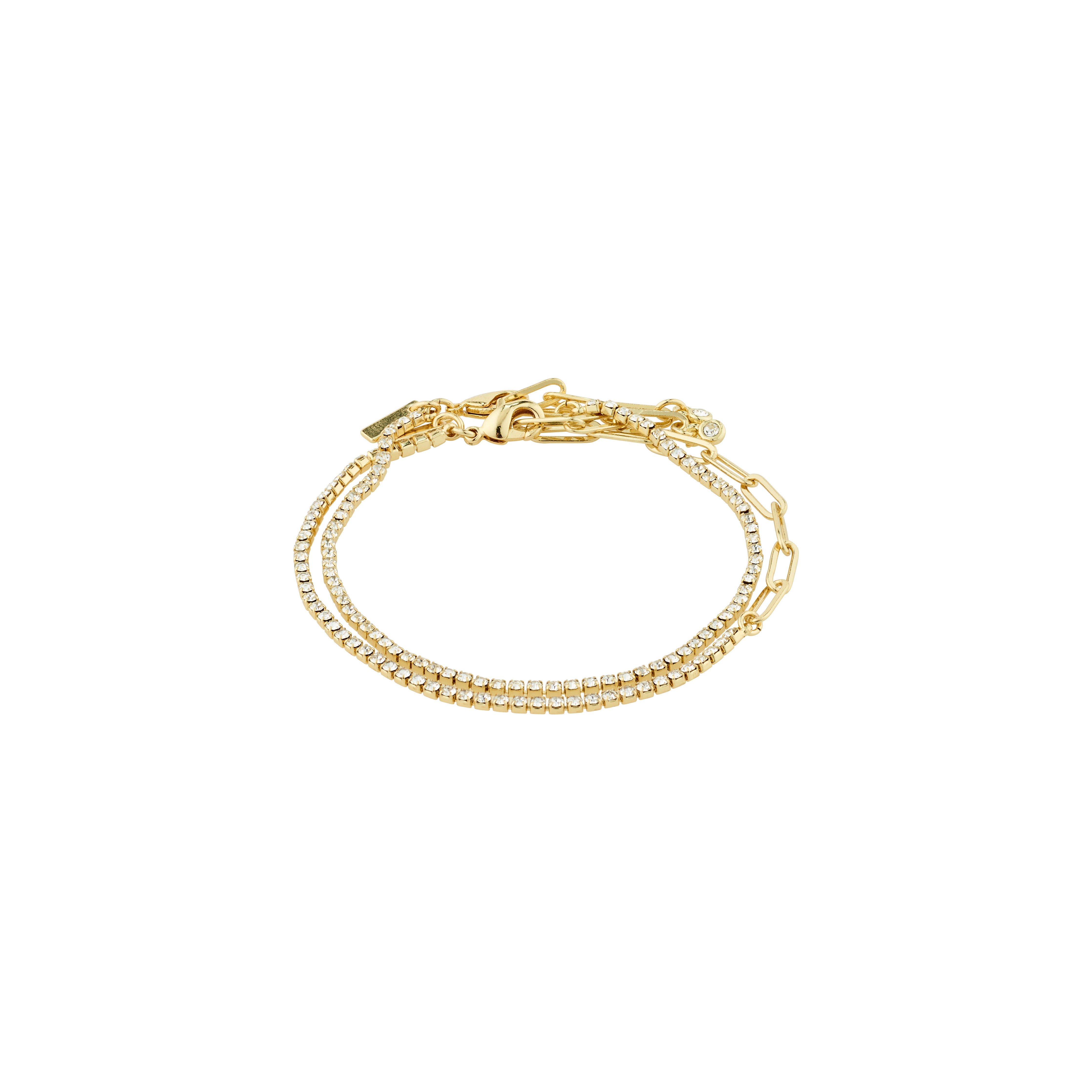 ROWAN crystal bracelet, 2-in-1, gold-plated