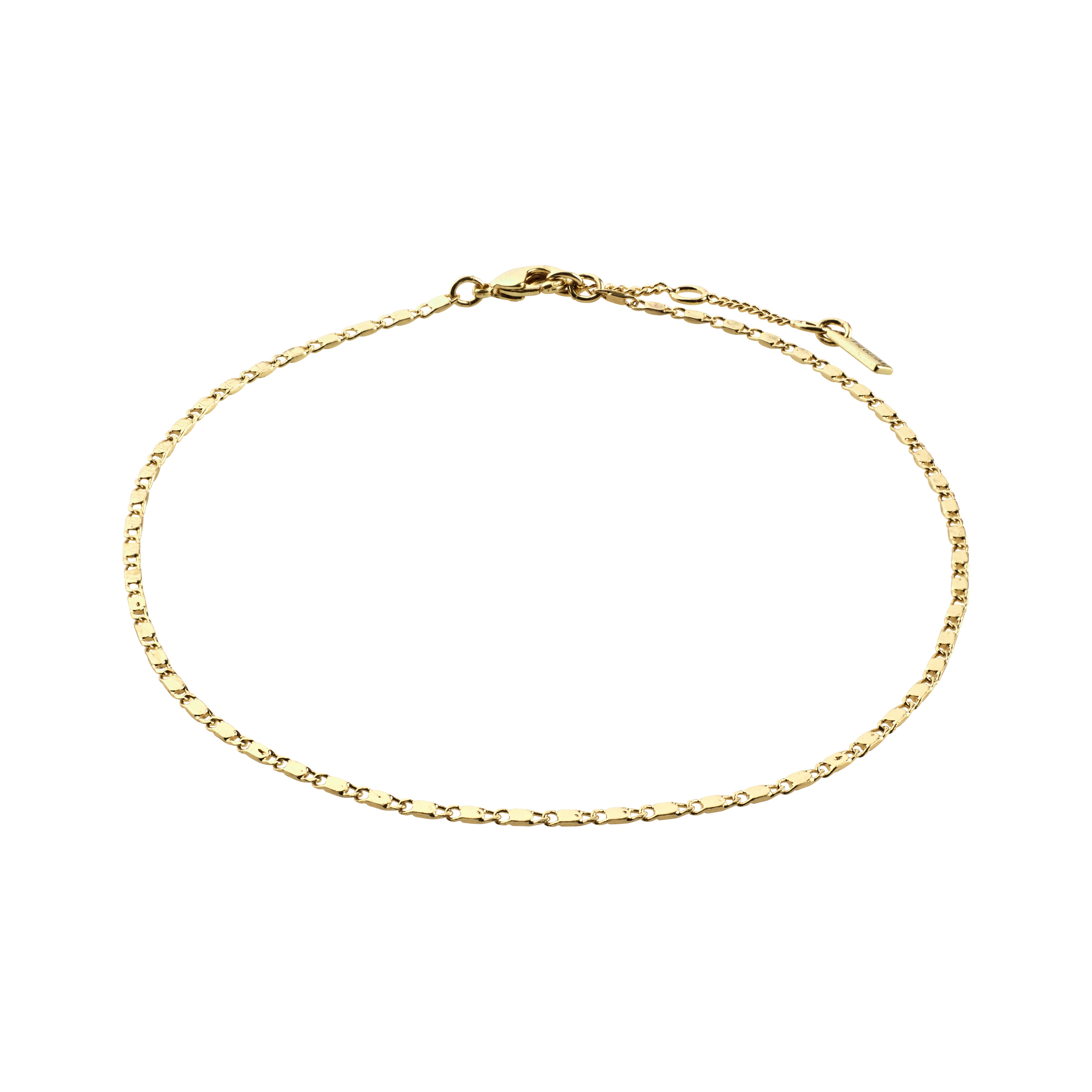 PARISA recycled flat link ankle chain gold-plated