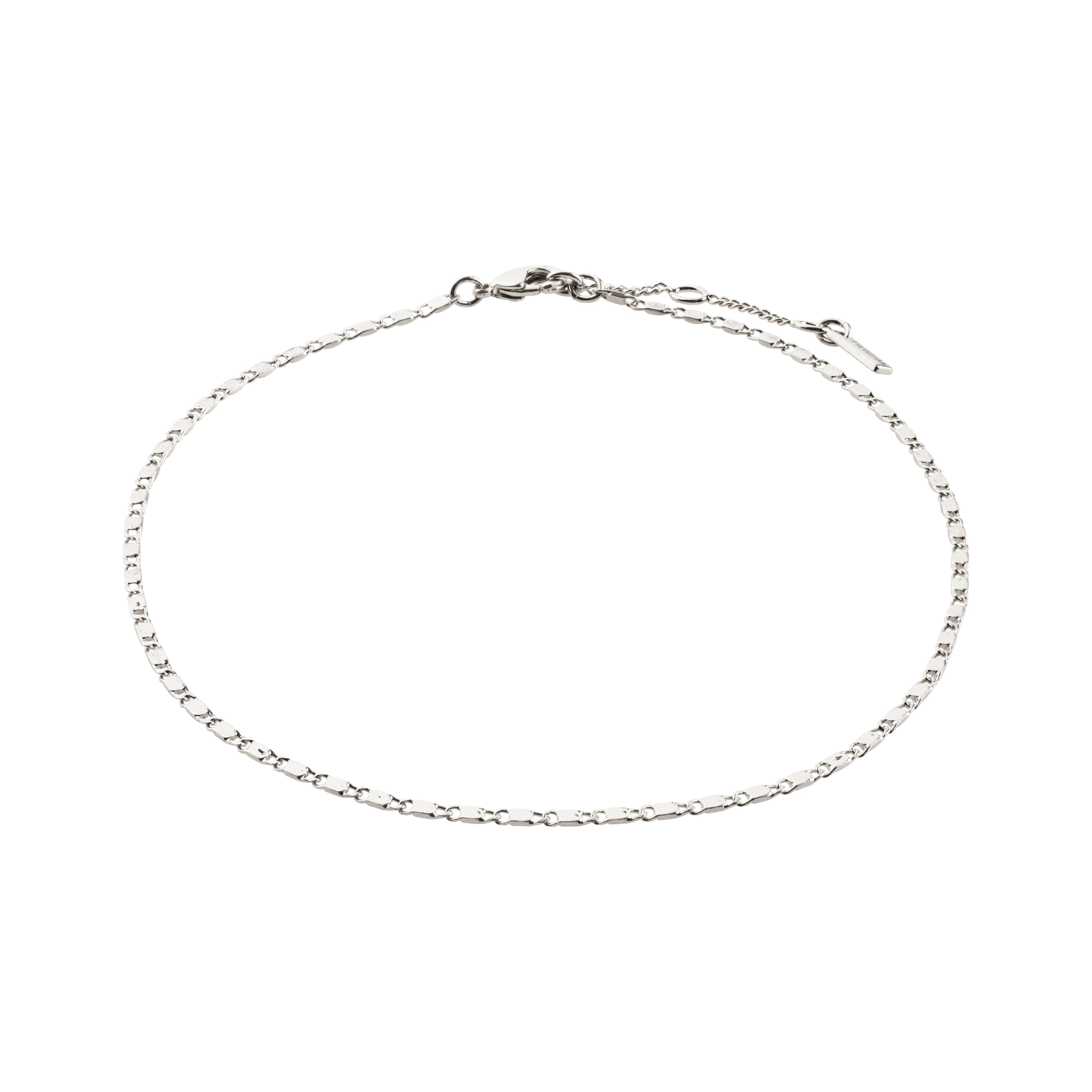 PARISA recycled flat link ankle chain silver-plated