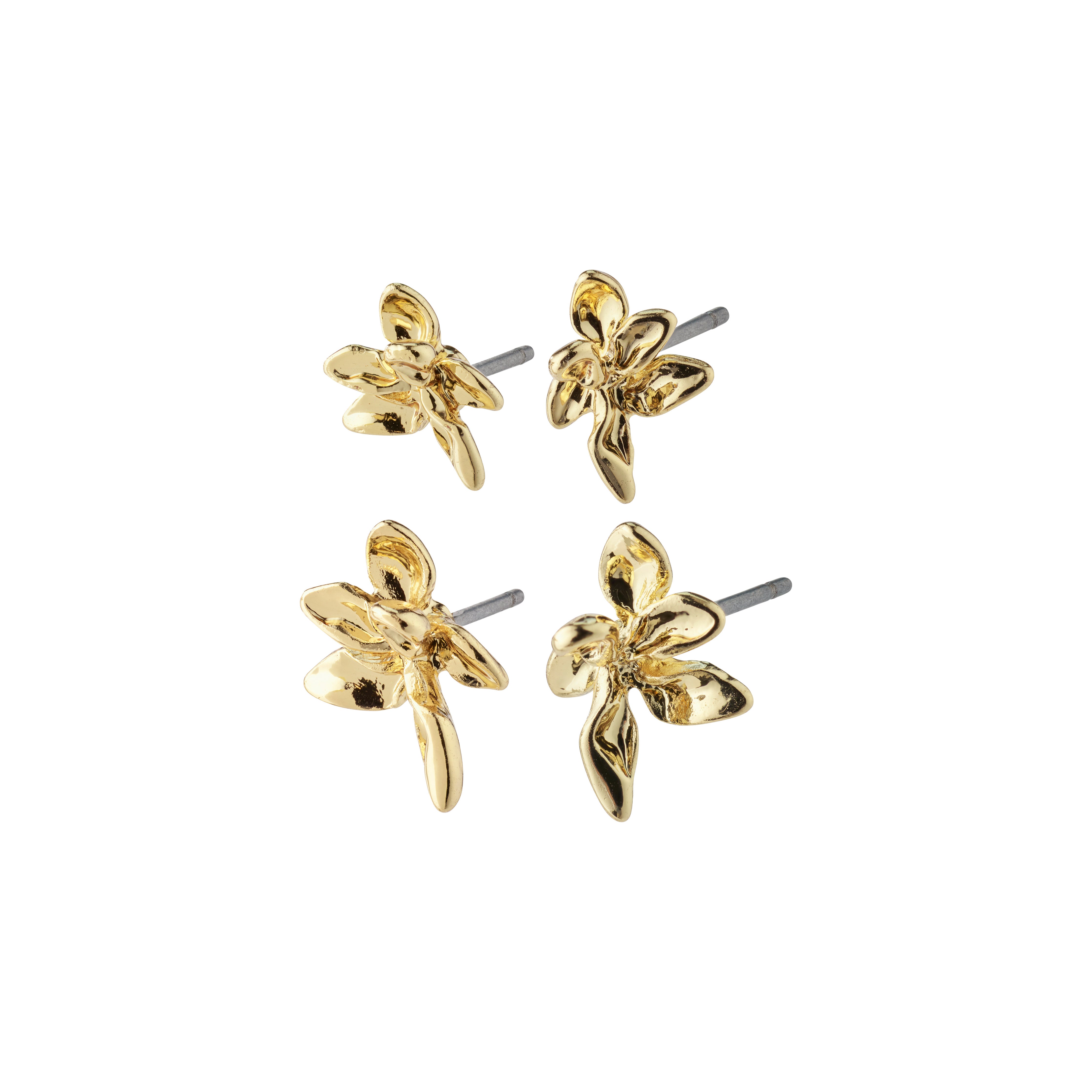 RIKO recycled earrings, 2-in-1 set, gold-plated