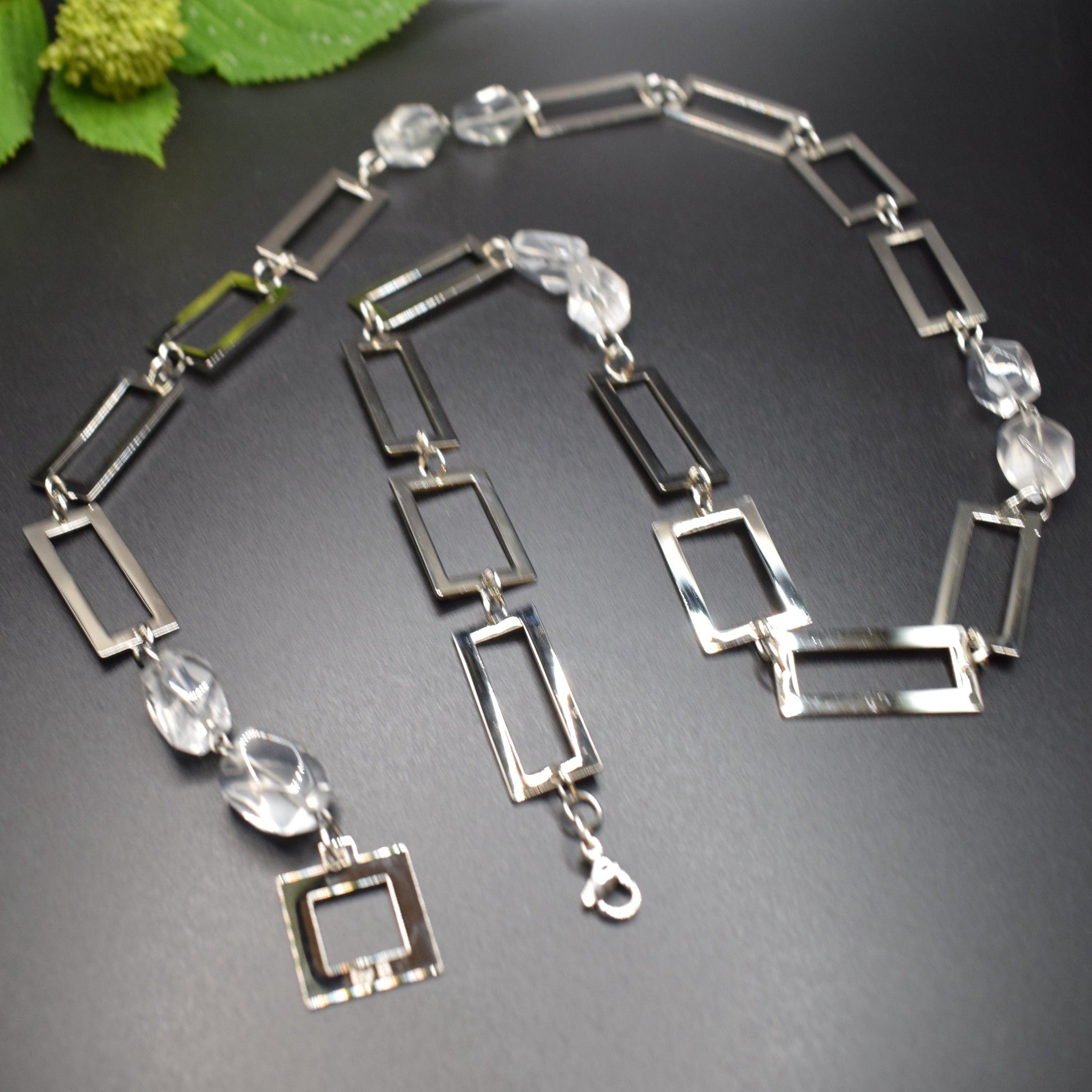 Silver Crystal Halsband