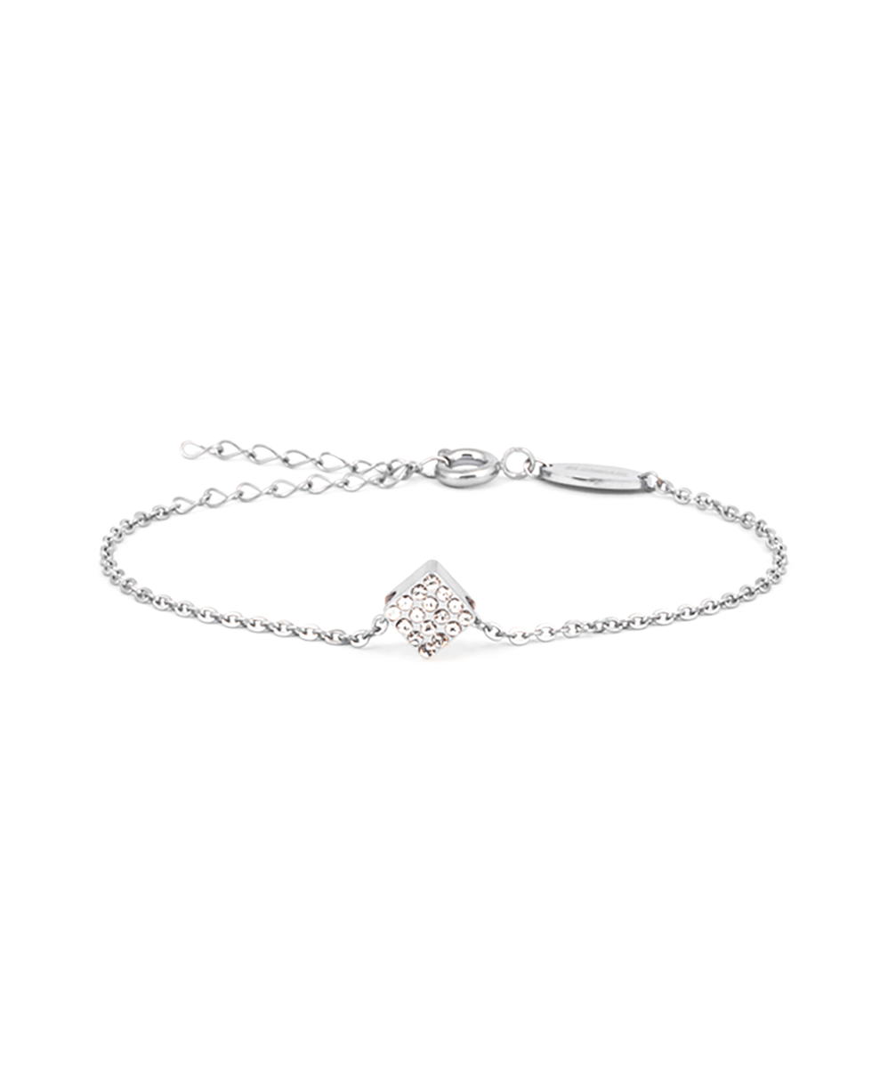 Silver Brilliance Square Armband, Crystal